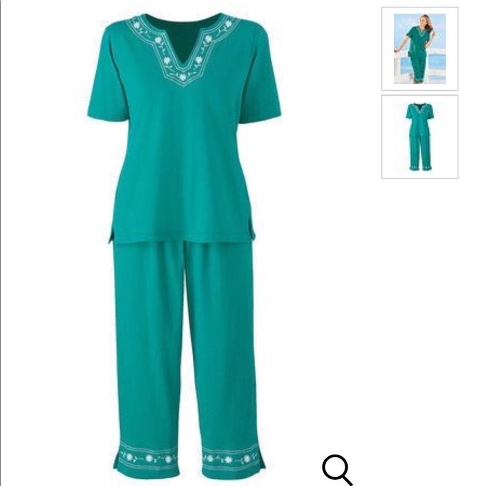 Embroidered Capri Set - Picture 2 of 3
